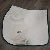 Quilt Jumper Pad, 1x piping *gc, clean, older, dingy, stains, mnr hair, rubs, puckers, pills
