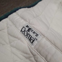 Quilt Jumper Pad, 1x piping *gc, clean, older, dingy, stains, mnr hair, rubs, puckers, pills
