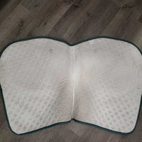 Quilt Jumper Pad, 1x piping *gc, clean, older, dingy, stains, mnr hair, rubs, puckers, pills
