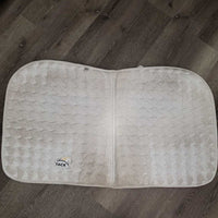 Quilt Dressage Pad, 1x piping *gc, clean, dingy, puckered, mnr hair, stains, pills, rubs, threads
