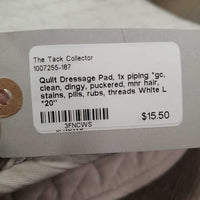Quilt Dressage Pad, 1x piping *gc, clean, dingy, puckered, mnr hair, stains, pills, rubs, threads

