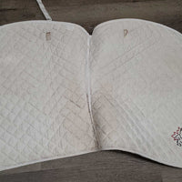 Quilt Jumper Pad, "Alberta Young Riders" *gc, clean, dingy, hair, pills, stains, puckers
