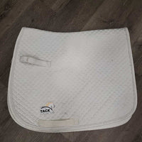 Quilt Dressage Pad, 1x piping *gc, clean, mnr dingy, hair, puckers, stains, threads, curled edge, rubs, pills
