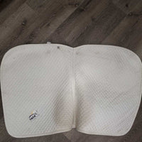 Quilt Dressage Pad, 1x piping *gc, clean, mnr dingy, hair, puckers, stains, threads, curled edge, rubs, pills
