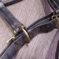 Leather Halter, snap, adj *vgc/xc, dirty, film, rubs, v.stiff, scraped edges
