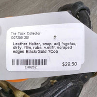 Leather Halter, snap, adj *vgc/xc, dirty, film, rubs, v.stiff, scraped edges
