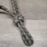 Stiff Nylon Rope Halter *gc/fair, crusty, faded, dirty, snags, rubs
