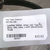 Leather Halter, snap, adj *vgc/xc, dirty, film, rubs, v.stiff
