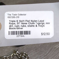 Soft Flat Nylon Lead Rope, 31" Nose Chain *vgc/gc, mnr dirt, rust, rubs, stains & frays

