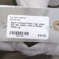 4 Fleece Polos *vgc, clean, mnr dirt, stains, rubs & clumpy
