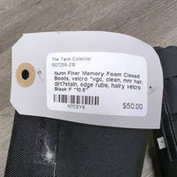 Memory Foam Closed Boots, velcro *vgc, clean, mnr hair, dirt?stain, edge rubs, hairy velcro
