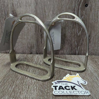 VINTAGE v.light Fine Stirrup Irons *gc, stains, rubs, scratches, scrapes, NO Grips
