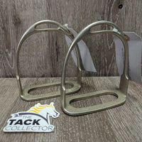 VINTAGE v.light Fine Stirrup Irons *gc, stains, rubs, scratches, scrapes, NO Grips
