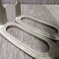 VINTAGE v.light Fine Stirrup Irons *gc, stains, rubs, scratches, scrapes, NO Grips
