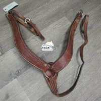 Tooled BreastCollar *fair, dirty, NO Conway, MISSING Strap, stains, dry, binder twine, rusty, cracking
