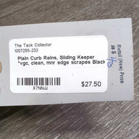 Plain Curb Reins, Sliding Keeper *vgc, clean, mnr edge scrapes
