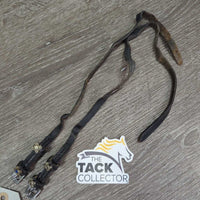 Narrow Leather Spur Straps, Butterfly Bling *gc/fair, broken/shortened, clean & dirt, torn hole, missing bling
