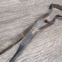 Narrow Leather Spur Straps, Butterfly Bling *gc/fair, broken/shortened, clean & dirt, torn hole, missing bling
