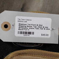 Tall Front & Hind Shipping Boots *vgc, clean & mnr dirt/pooey, stains, rubs, hair & slice