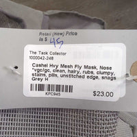 Hvy Mesh Fly Mask, Nose *vgc/gc, clean, hairy, rubs, clumpy, stains, pills, unstitched edge, snags
