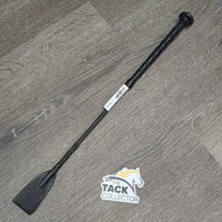 Riding Crop - Whip, Leather Handle, cap end *gc/fair, loose cap end, rubs, frays, snags, stains, v.creased & dented flapper
