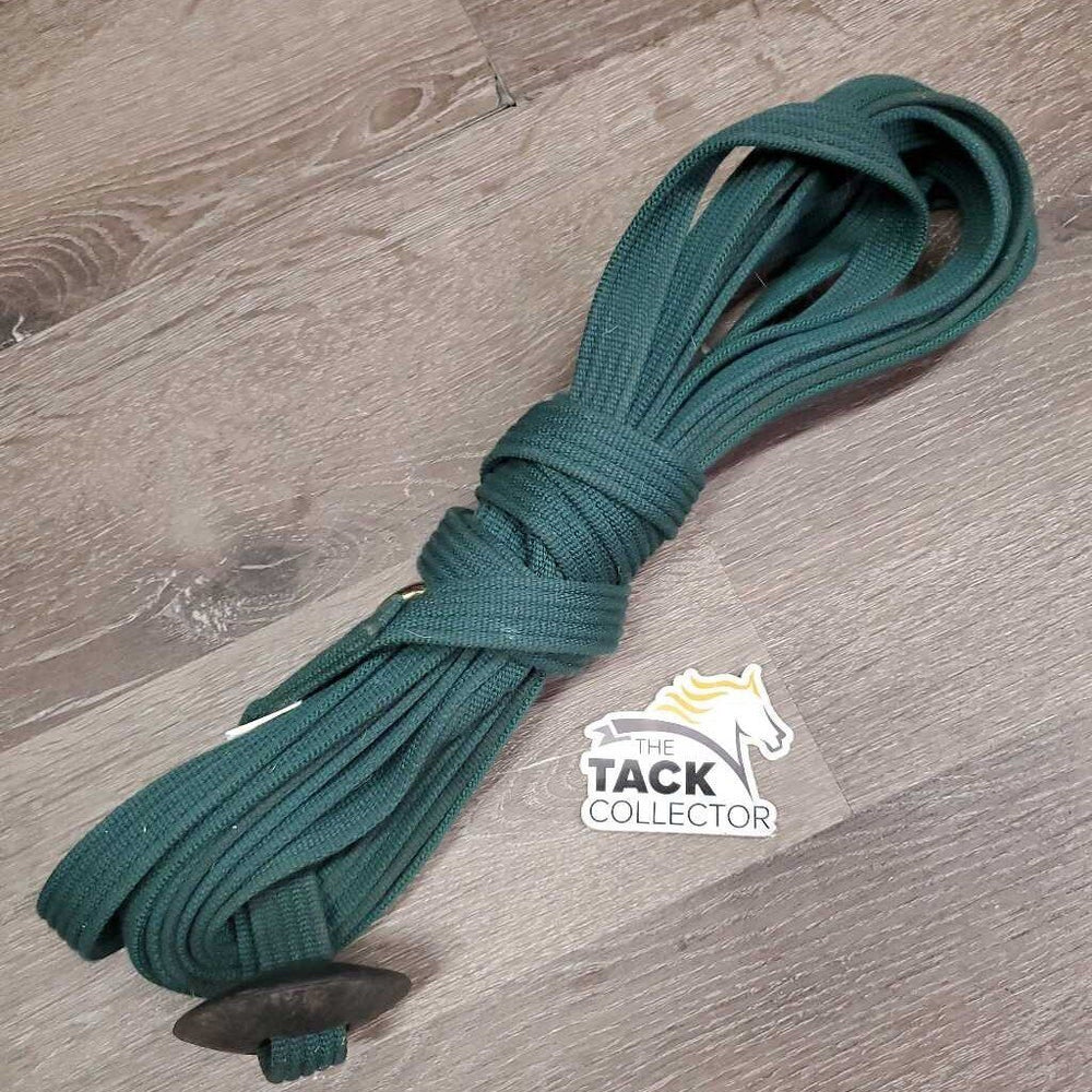 Cotton Web Lunge Line, rubber disc end, bull snap *vgc, mnr staining, dirt, hair