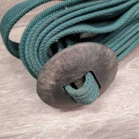 Cotton Web Lunge Line, rubber disc end, bull snap *vgc, mnr staining, dirt, hair