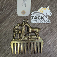 Victorian Scene Man & Horse Decorative - Wall Hanging Comb *like new
