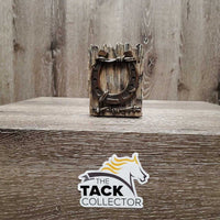 Decorative "Barn Wood" Candle Holder, Horseshoe *vgc, mnr dirt, ink? & stains inside
