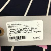 LS Hvy Shirt, 1/2 Zip up "Equi Products" *vgc, hairy, dirty?stained collar, older
