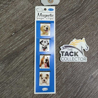 4 Dog Heads Magnetic Page Clips - Bookmarks *new, creases
