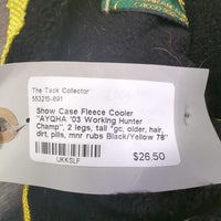 Fleece Cooler "AYQHA '03 Working Hunter Champ", 2 legs, tail *gc, older, hair, dirt, pills, mnr rubs
