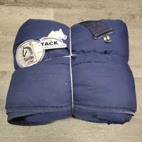 Lt Quilt Stable Blanket, 2 legs *gc, clean, older, shavings repairs, pilly, mnr threads, hair, seam pulls, snags, faded
