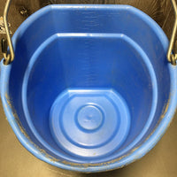 Flat Back Bucket, handle *vgc, chews, scuffs, dirt, sticky handle, bent/pulled