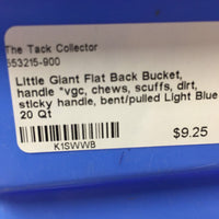 Flat Back Bucket, handle *vgc, chews, scuffs, dirt, sticky handle, bent/pulled