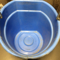 Flat Back Bucket, handle *vgc, sticker, chews, scuffs, dirt, sticky handle, bent/pulled