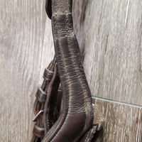 Padded Anatomical Bridle, Rubber Reins *vgc/gc, clean, mnr residue/film, v.loose keepers, No Brow, peeled rubber

