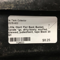Flat Back Bucket, handle *gc, dirty/dusty, scuffed, chewed, pulled/bent, tape