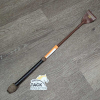 Leather Wrapped Riding Crop, braided cap end *vgc, dirty, loose cap end
