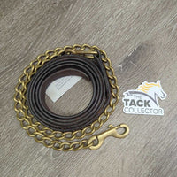 67" Soft Leather Lead Shank, 36" Brass Chain *gc, rubs, scrapes, creases, faded
