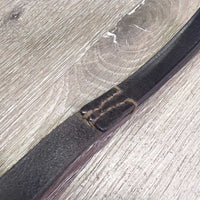 Soft & .5" v.Fine Show Ring Leather Lead Shank, 2x 4" Brass Chains, Loop Handle *vgc, clean, mnr oxidized
