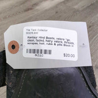 Hind Boots, velcro *gc, clean, faded, hairy velcro, threads, scrapes, hair, rubs & pills
