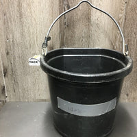Flat Back Bucket, handle, engraved *vgc, dirt, scuffed, chews, tape, sticky handle
