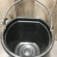 Flat Back Bucket, handle, engraved *vgc, dirt, scuffed, chews, tape, sticky handle
