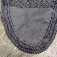 Crochet Fly Veil Ear Bonnet *vgc, mnr hair, faded & ?shrunk, older?
