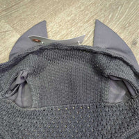 Crochet Fly Veil Ear Bonnet *vgc, mnr hair, faded & ?shrunk, older?
