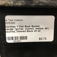 Flat Back Bucket, handle *gc/fair, stained, residue, dirt, scuffed, chewed
