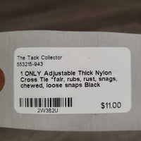 1 ONLY Adjustable Thick Nylon Cross Tie *fair, rubs, rust, snags, chewed, loose snaps
