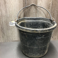 Flat Back Bucket, handle *fair, stained, residue, dirty, scuffed, chewed, tape
