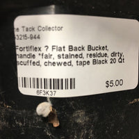 Flat Back Bucket, handle *fair, stained, residue, dirty, scuffed, chewed, tape